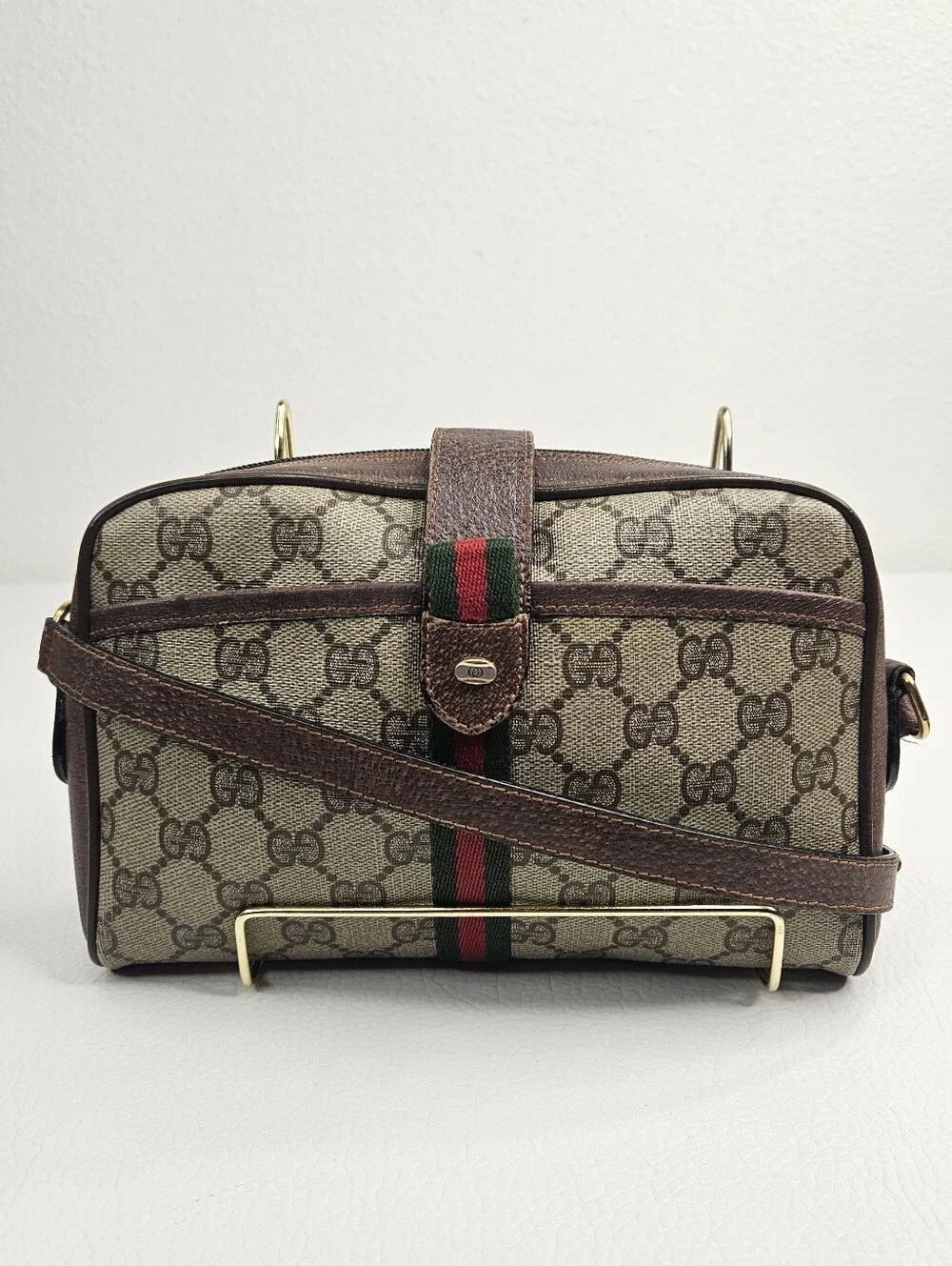 Authentic 80s Gucci GG Supreme Sherry  Ophidia Camera Crossbody Shoulder Bag